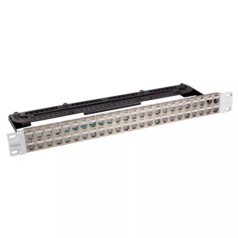 EFB Electronics Painel de distribuição 19 polegadas 48 portas 1U para módulos Slimline cor metálica