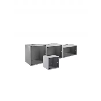 EFB Porta frontal para armário de parede BASIC, 6U, vidro, com dobradiças e fechadura