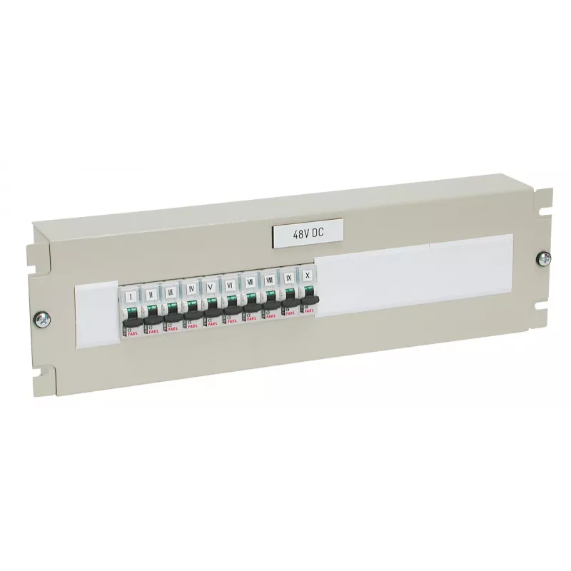 EFB-Elektronik 19 polegadas 3U distribuição de energia / caixa para disjuntores de proteção, RAL 9005 preto intenso