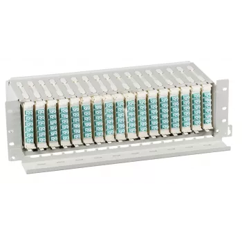 EFB Elektronik Suporte FTTH 19 polegadas 3U para 17 módulos FTTH-MODUL-X incl. gestão de cabos