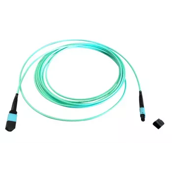 EFB Elektronik MTP fêmea para MTP fêmea 12 fibras OM3 multimodo Cabo de patch de fibra ótica, LSZH, aqua, tipo A, 15 m