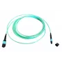 EFB Elektronik MTP fêmea para MTP fêmea 12 fibras OM3 multimodo Cabo de patch de fibra ótica, LSZH, aqua, tipo A, 15 m