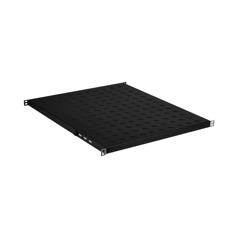 EFB Electronics Prateleira fixa 19 polegadas 0.5U, profundidade ajustável 550-650 mm, capacidade de carga 70 kg, RAL 9005 preto azeviche