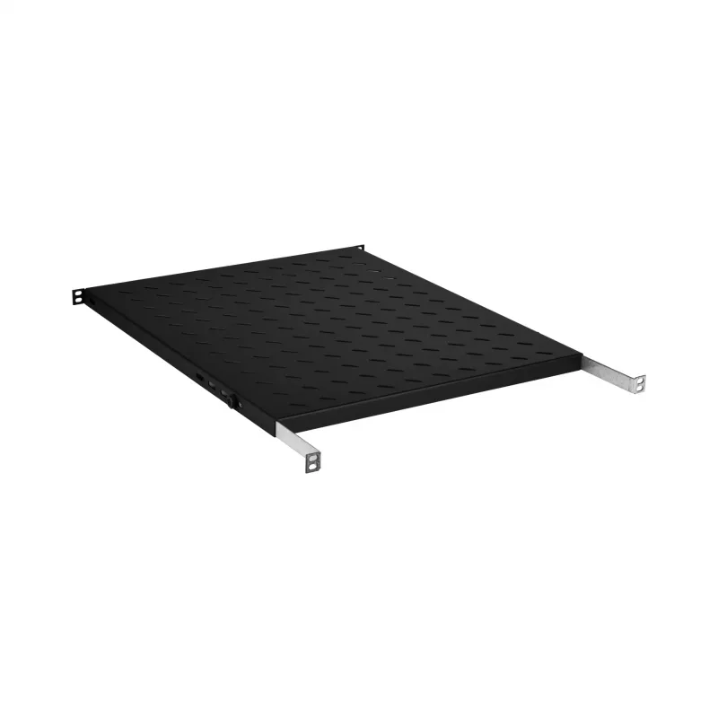 EFB Electronics Prateleira fixa 19 polegadas 0.5U, profundidade ajustável 550-650 mm, capacidade de carga 70 kg, RAL 9005 preto azeviche