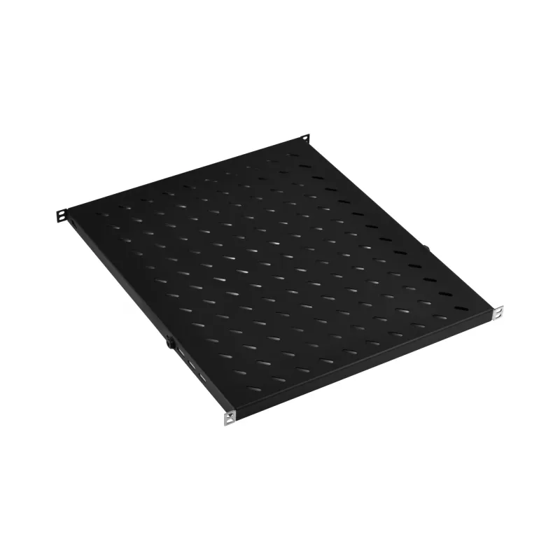 EFB Electronics Prateleira fixa 19 polegadas 0.5U, profundidade ajustável 550-650 mm, capacidade de carga 70 kg, RAL 9005 preto azeviche