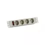 EFB-Elektronik 10 1HE Régua de alimentação 4 x CEE 7/3 com interruptor Perfil de alumínio Cinzento