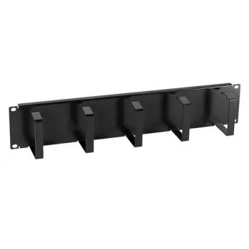 EFB Elektronik 699998NTS painel de gestão de cabos de 19 polegadas 2U, 5 suportes, aço, preto (RAL 9005)