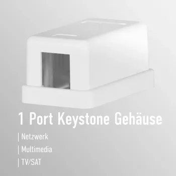 EFB Elektronik Conjunto de moldura 1 porta para módulos Keystone, DIN 49075, Branco puro (RAL 9010)