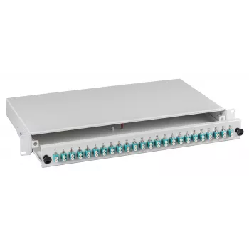 EFB-Elektronik caixa de fusão LC 50/125µm OM3 extraível, 48 pigtails pré-terminados / 24 acopladores