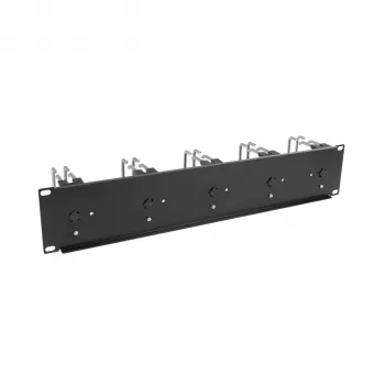EFB painel de gestão de cabos 19 inch 2U com 5 suportes metálicos duplos 75 mm RAL9005 (699983TS.1)