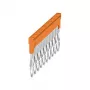 Conector transversal Weidmüller ZQV 2.5N/10, 10 polos, 2,5 mm², laranja, Wemid, V0, 48,7 mm, 20 unid.