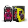 Leicke DJ ROXX TROLLEY PRO sistema de colunas PA portátil com Bluetooth, 100W RMS, woofer de 10 polegadas, luzes LED, trolley, microfone, telecomando