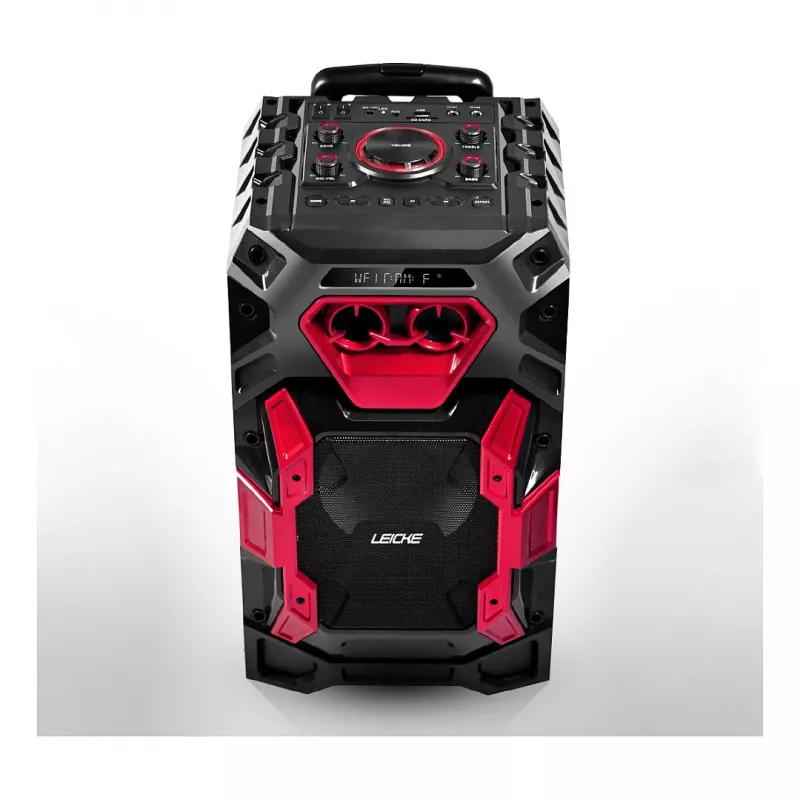 Leicke DJ ROXX TROLLEY PRO sistema de colunas PA portátil com Bluetooth, 100W RMS, woofer de 10 polegadas, luzes LED, trolley, microfone, telecomando