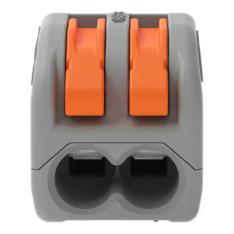 Borne de ligação WAGO 222-412 de 2 condutores, cinzento/transparente, 32A, 400V