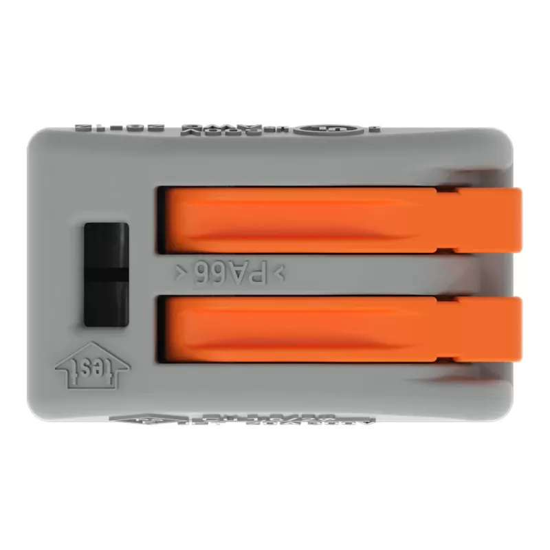 Borne de ligação WAGO 222-412 de 2 condutores, cinzento/transparente, 32A, 400V