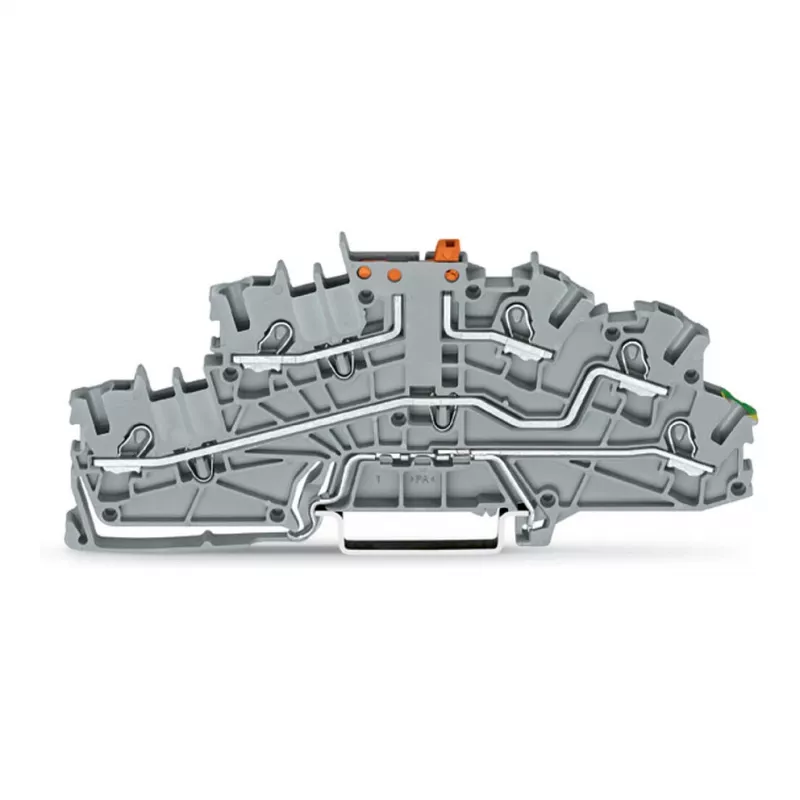 Borne de separação N WAGO TOPJOB S com PE, 3 condutores, Push-in CAGE CLAMP, cinzento, 2003-6644