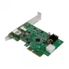 LogiLink placa PCI Express USB 3.2, 5 Gbps, 2 portas USB-A externas + 3 internas