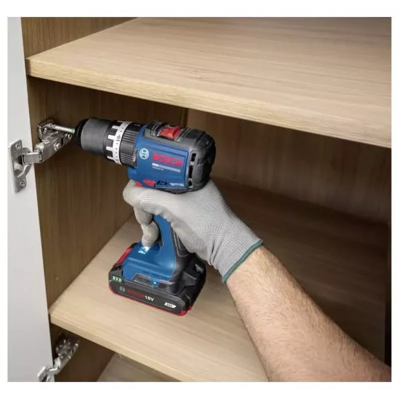 BOSCH Professional GSB 18V-52 Aparafusadora de impacto a bateria Conjunto com 2 baterias 2,0 Ah, L-Case