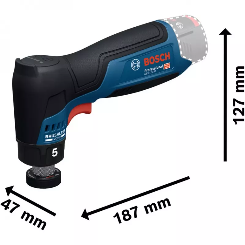 BOSCH PowerTools lixadora excêntrica a bateria GEX 12V-32 mm (retalho)