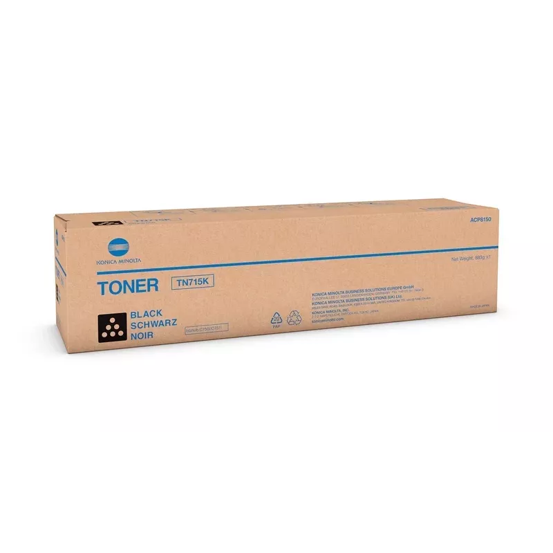 Konica Minolta TN-715K Cartucho de toner preto ACP8150 para Bizhub C750i/C650i