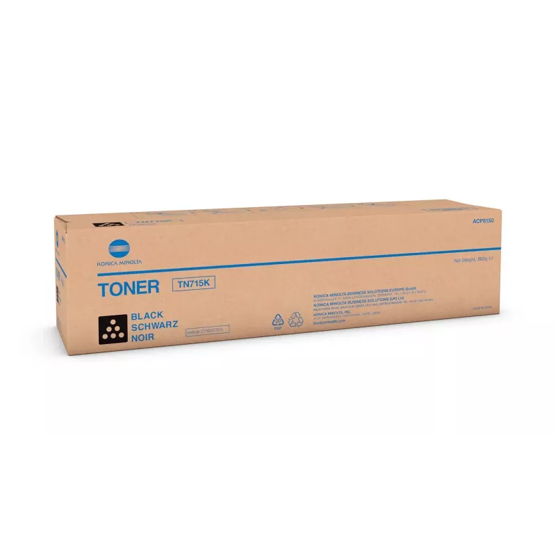 Konica Minolta TN-715K Cartucho de toner preto ACP8150 para Bizhub C750i/C650i