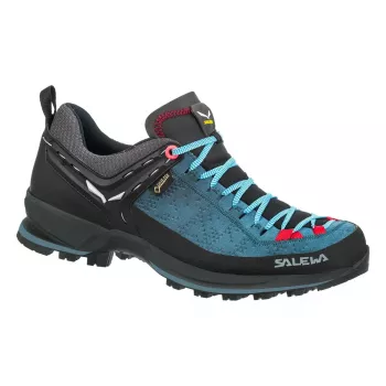 Sapatos de aproximação Salewa Mountain Trainer 2 GTX para mulher - Dark Denim/Fluo Coral, tamanho 37