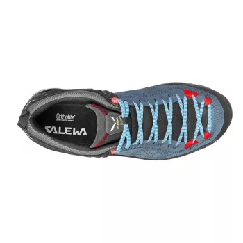 Sapatos de aproximação Salewa Mountain Trainer 2 GTX para mulher - Dark Denim/Fluo Coral, tamanho 37