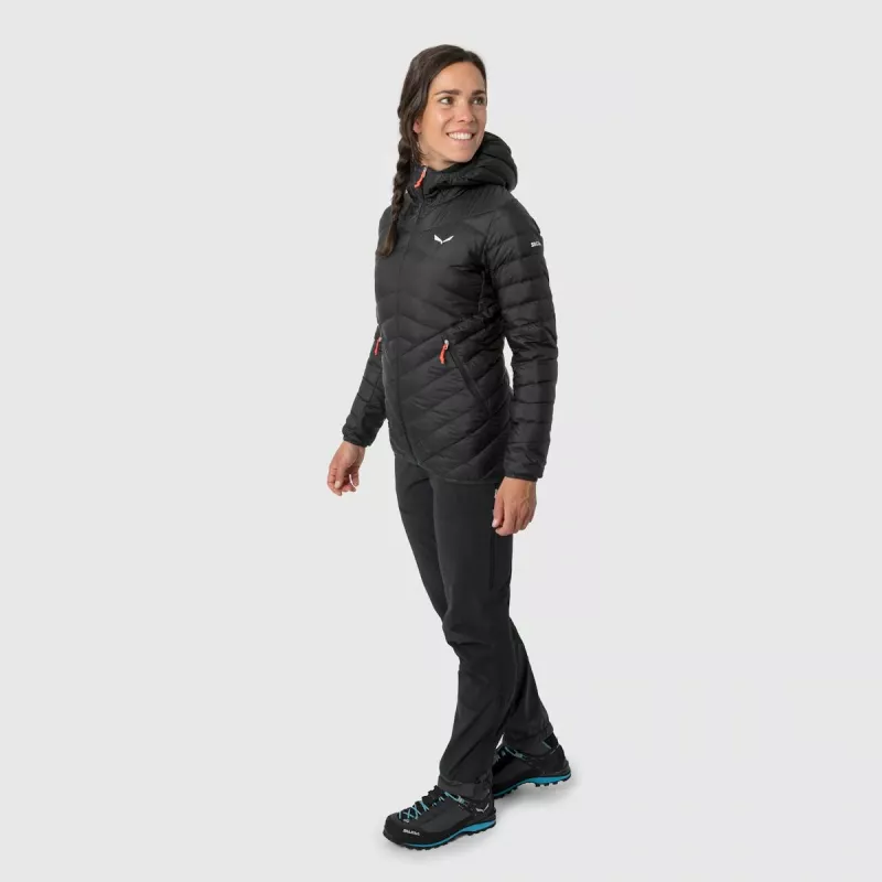 Casaco de penas SALEWA Brenta mulher Black Out 36 (S)