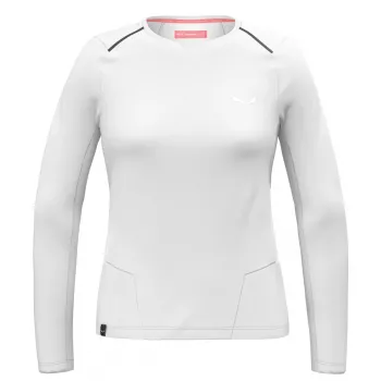 T-shirt de manga curta Salewa Pedroc Dry Tee para mulher - branco - tamanho S