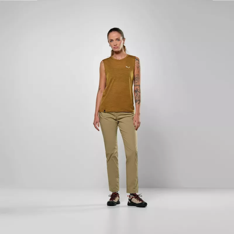 Salewa T-shirt sem mangas Eagle Minilogo Am - Golden Brown - Tamanho M
