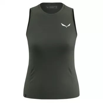 Salewa T-shirt sem mangas Puez Dry para mulher - M, Dark Olive