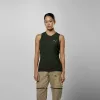 Salewa T-shirt sem mangas Puez Dry para mulher - M, Dark Olive