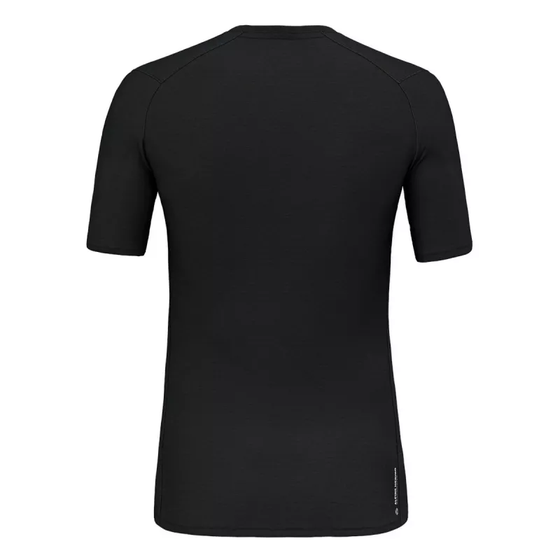 T-shirt Salewa Cristallo Warm Merino Wool - Black Out, tamanho S