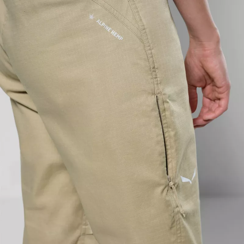 Salewa Agner Hemp Ripstop Calças para mulher - Quicksand - tamanho M