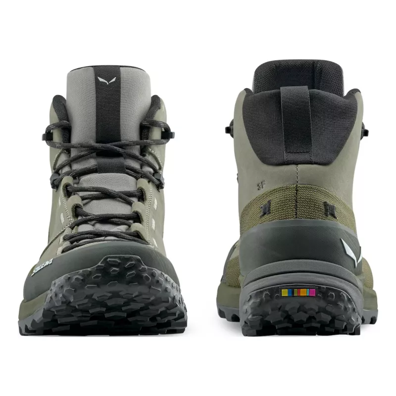SALEWA Puez Leather Mid PTX botas de caminhada - Shadow/Dark Olive - UK 9