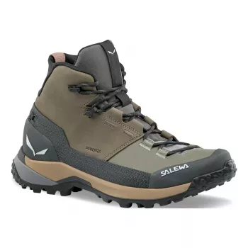 SALEWA Puez Leather Mid PTX sapatos de caminhada para mulher - Bungee Cord / Onyx