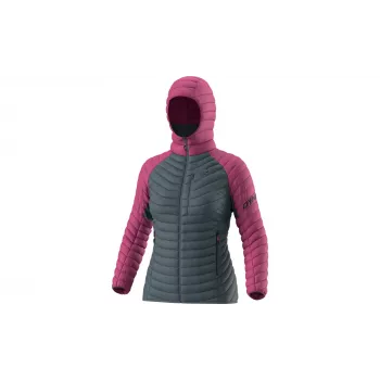 Casaco com capuz e penas SALEWA Radical Down Hood para mulher Magenta 36