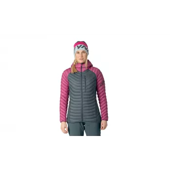 Casaco com capuz e penas SALEWA Radical Down Hood para mulher Magenta 36