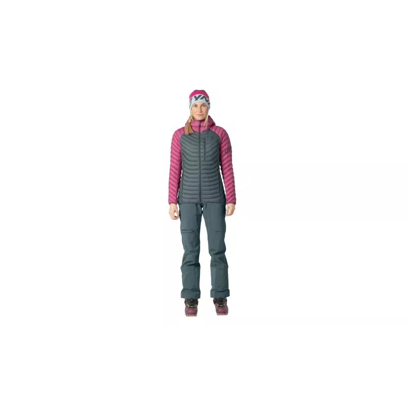 Casaco com capuz e penas SALEWA Radical Down Hood para mulher Magenta 36