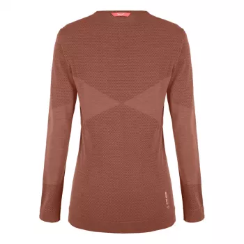 Camada base térmica Salewa Zebru Medium Warm AMR L/S para mulher - Etruscan Red, tamanho S