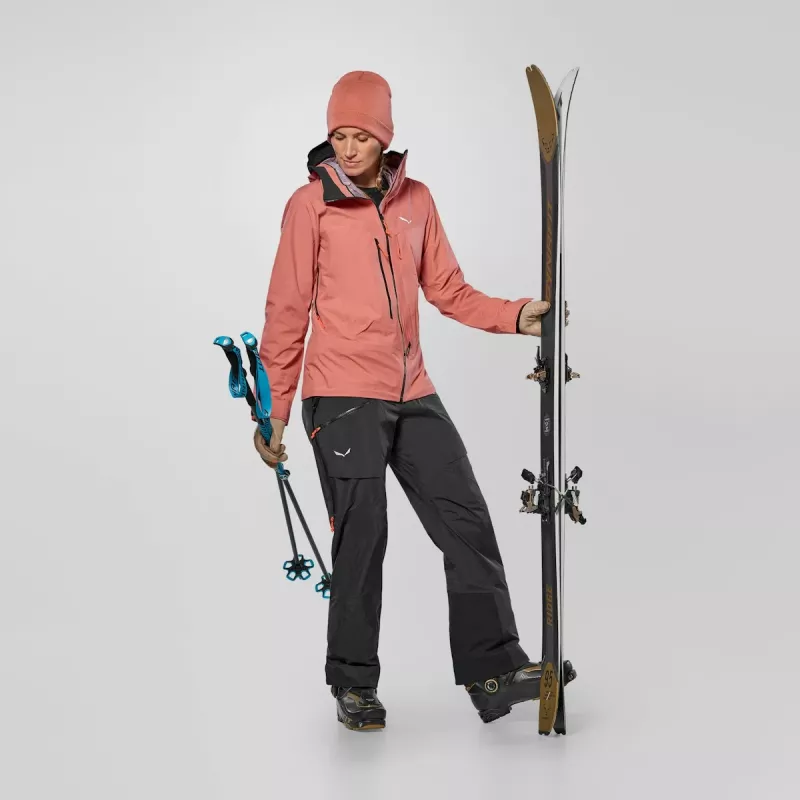 Casaco Salewa Sella 3L PTX para mulher - Desert Pink (tamanho M)