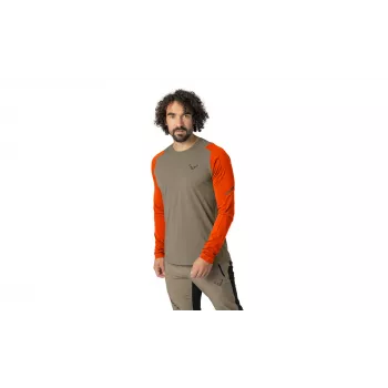 T-shirt de manga comprida SALEWA Dynafit Transalper L/S Tee - Fallen Rock, tamanho M