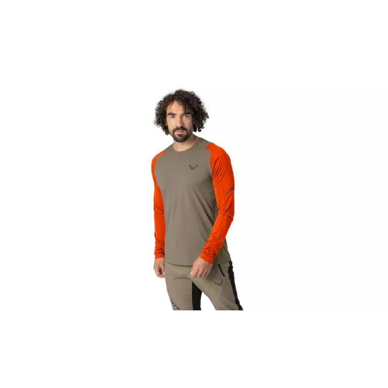 T-shirt de manga comprida SALEWA Dynafit Transalper L/S Tee - Fallen Rock, tamanho M