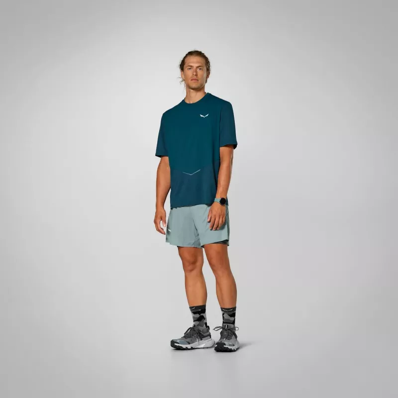 T-shirt Salewa Pedroc Dry Hyb Pond Blue M