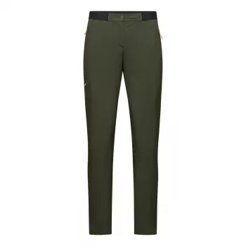 Salewa Pedroc 5 Dst Pant mulher calças softshell - Dark Olive, tamanho M