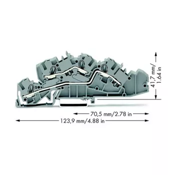 WAGO 2005-7642 borne de passagem, 4 mm², 32 A, 400 V, cinzento, CAGE CLAMP