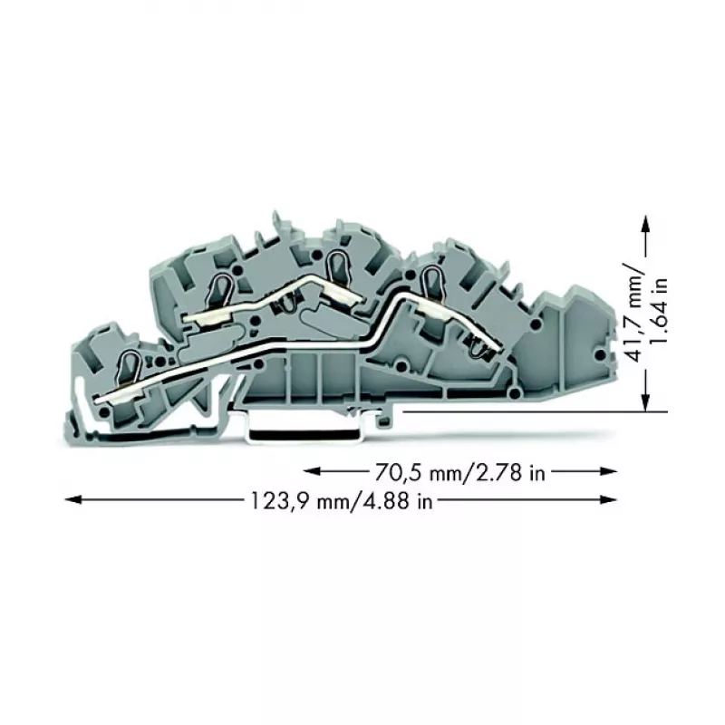 WAGO 2005-7642 borne de passagem, 4 mm², 32 A, 400 V, cinzento, CAGE CLAMP