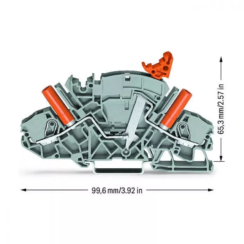WAGO 2007-8821 bloco de terminais push-in de 3 condutores, 10 mm², cinzento