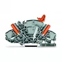 WAGO 2007-8821 bloco de terminais push-in de 3 condutores, 10 mm², cinzento