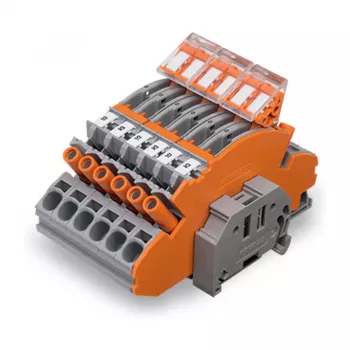 WAGO 2007-8875 Borne de calha para transformador de corrente, 1 polo, cinzento, Push-in CAGE CLAMP, 41 A, 1000 V, calha DIN
